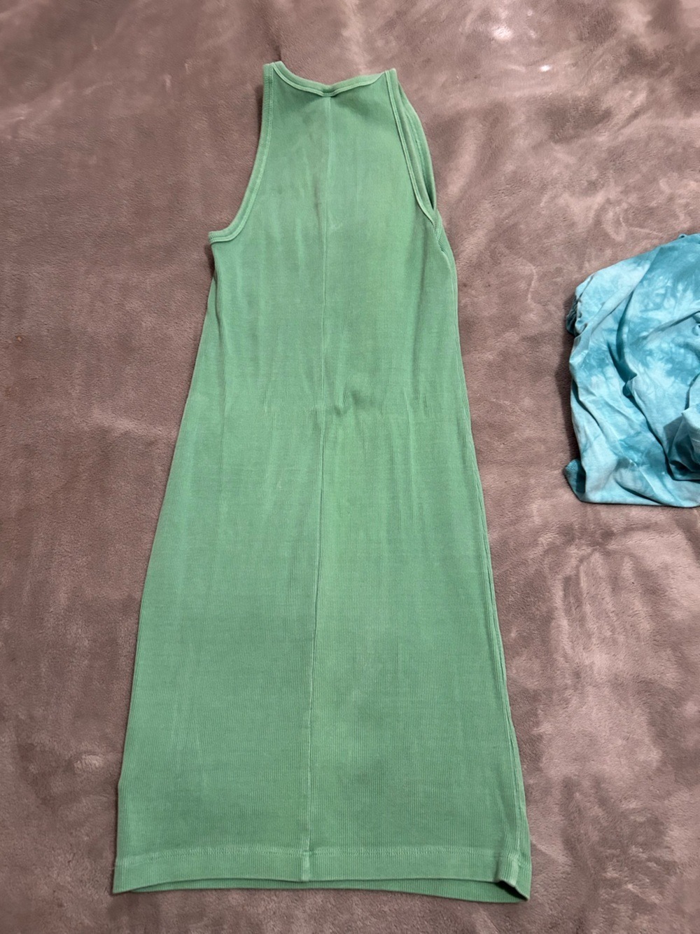 Old Navy Light Mint Ribbed Crewneck Tank Dress - Picture 2 of 3